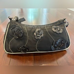 Gorgeous Prada black evening bag nylons with leather accents